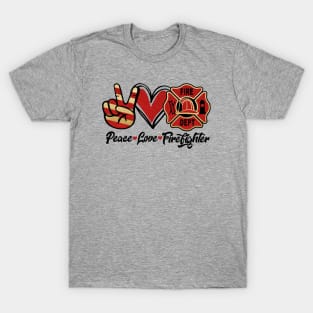 Peace love firefighter T-Shirt